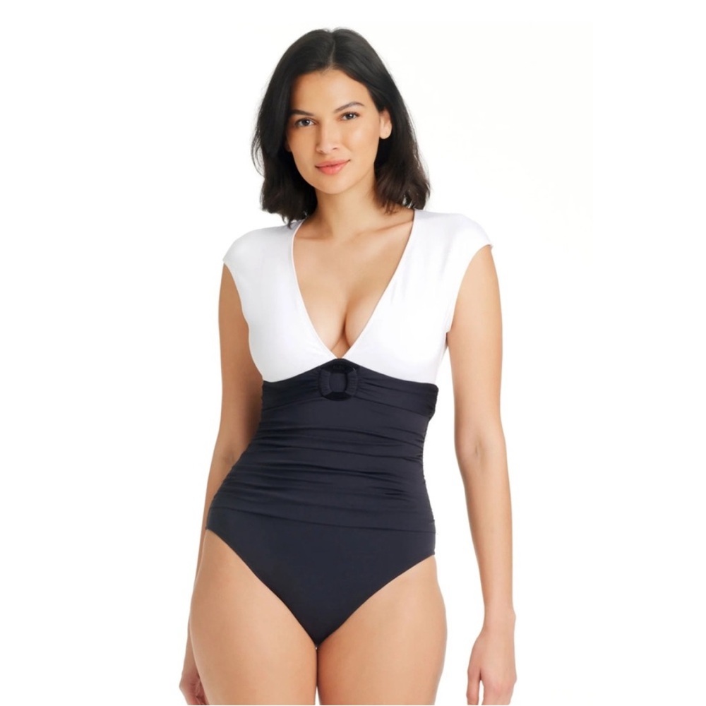 Blue/Rod Beattie One-piece
 Bathing Suit Size 8
Black and White